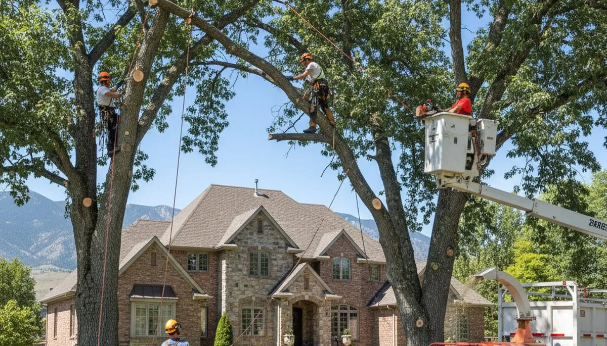 Tree service crew in Salt Lake City, UT removing a tree for safe residential property care